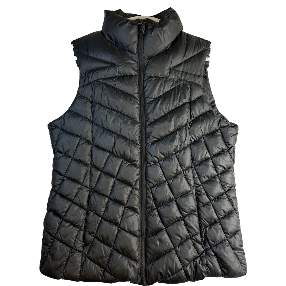Big Chill Womens Black Down Blend Puffer Vest Medium Quilted